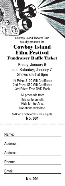 Film Festival Raffle Ticket Product Front