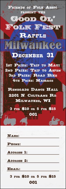 Milwaukee Raffle Ticket Product Front
