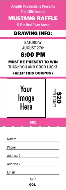 Your Image Raffle Ticket 001 (Pink) Product Front