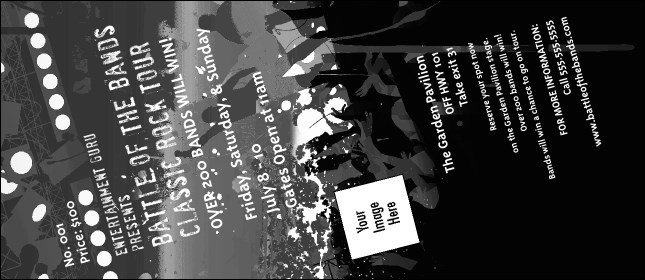 Rock Concert BW VIP Pass Product Front