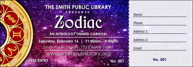 Astrology Raffle Ticket Product Front