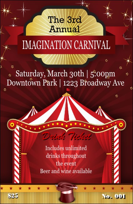 Red Tent Drink Ticket Product Front