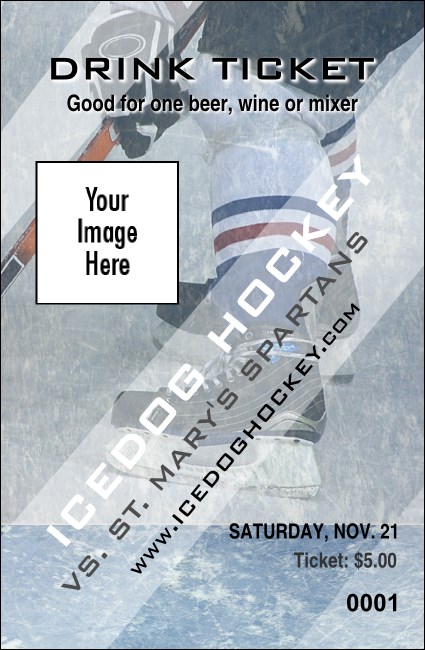 Ice Hockey Schedule Drink Ticket Product Front