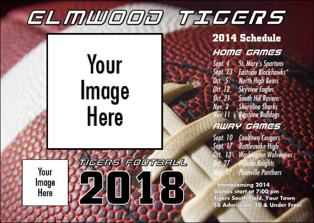 Football Schedule Club Flyer Product Front